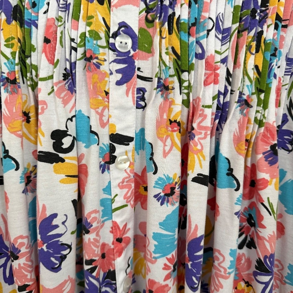 Woman Within Floral Maxi Dress Plus Size 4X Smocking Sleeveless Cottage Layering - Picture 5 of 6
